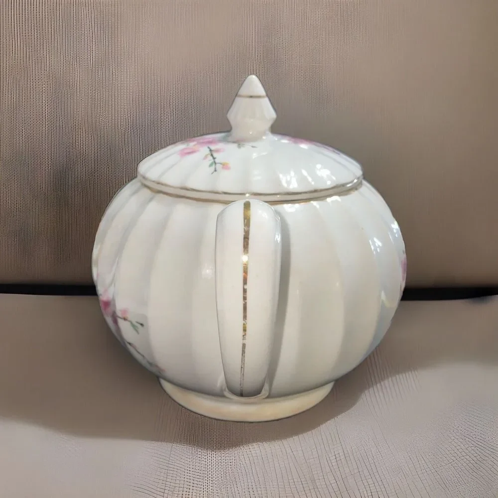 VTG✨W.S GEORGE BOLERO BLOSSOM teapot with lid 22k Gold trim‎ handpainted